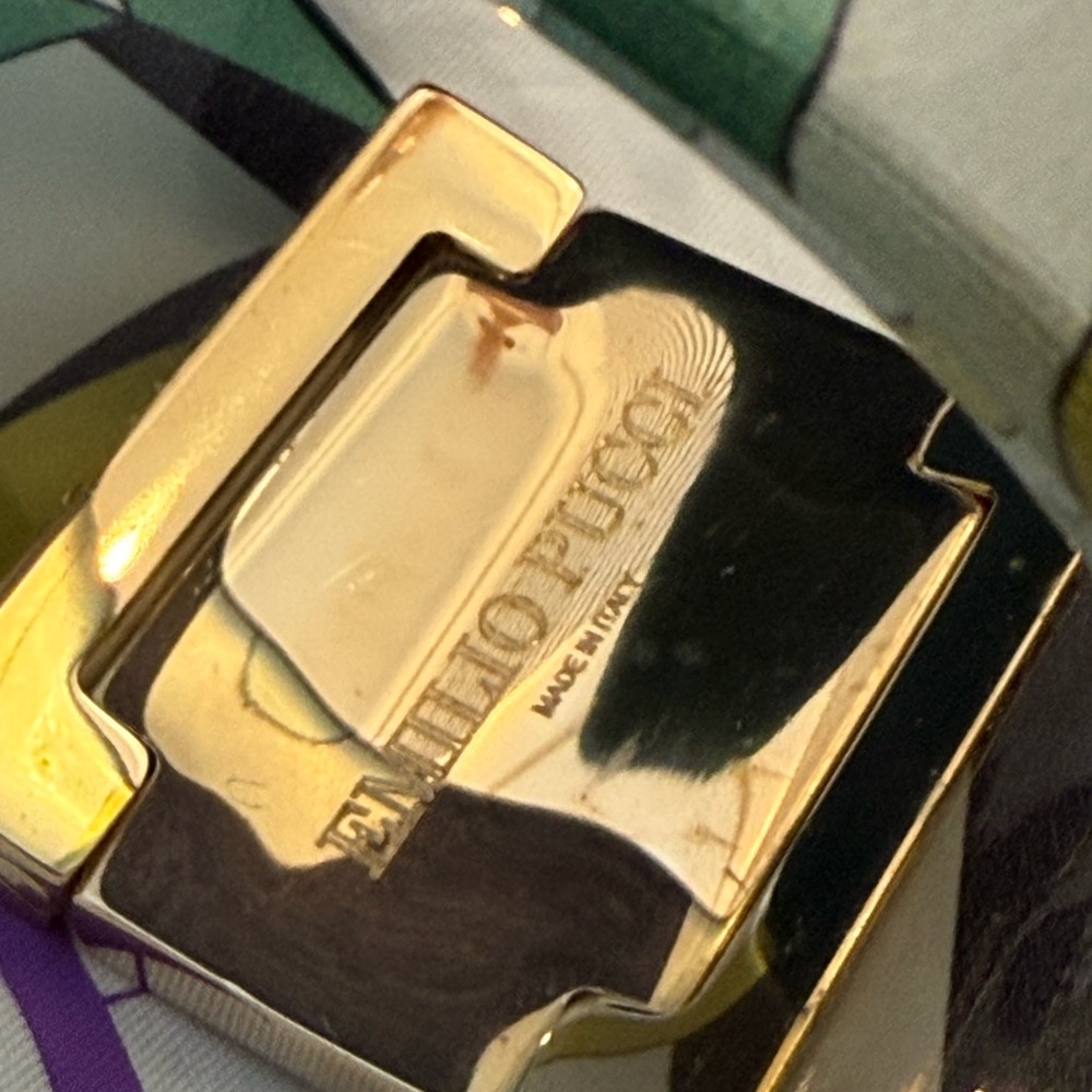 Emilio Pucci retro green and black resin cuff - Picture 2 of 14